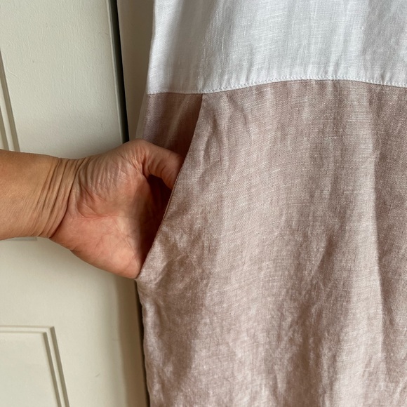 Tahari Linen Color Block Dress - Picture 2 of 12
